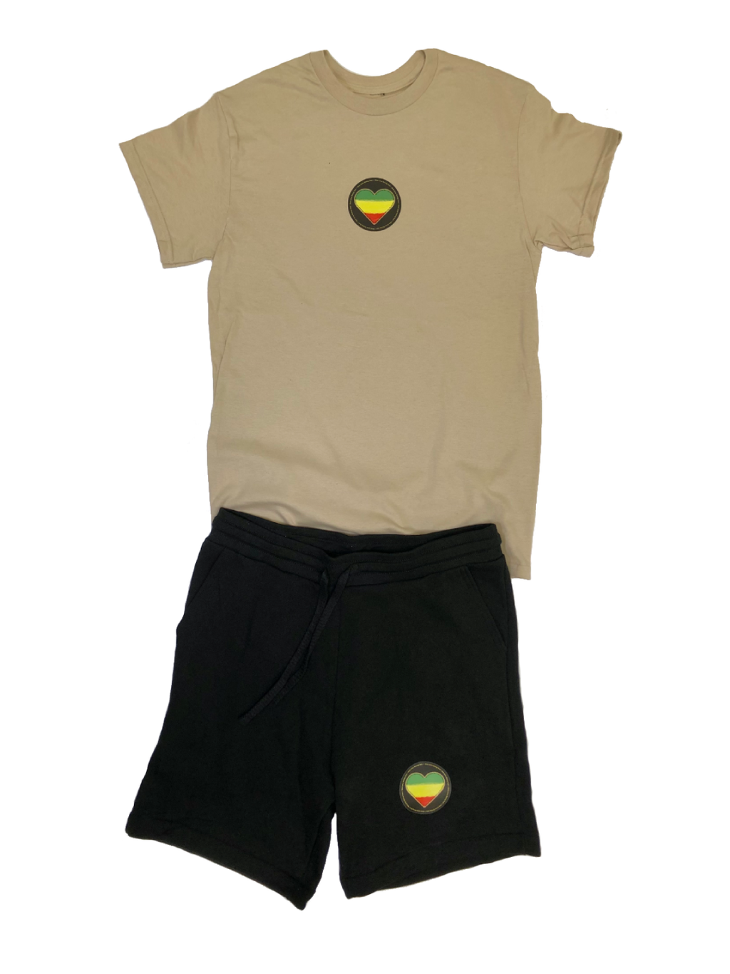 Rasta Heart Circle Shorts