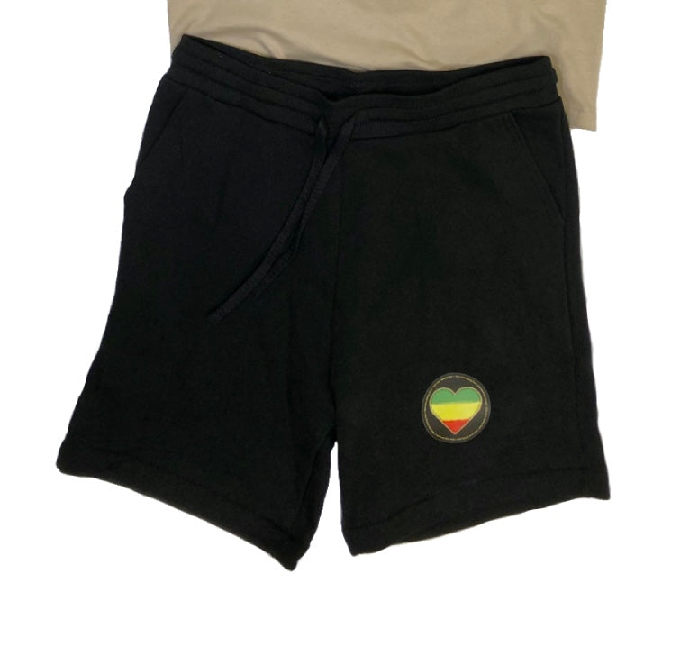 Rasta Heart Circle Shorts