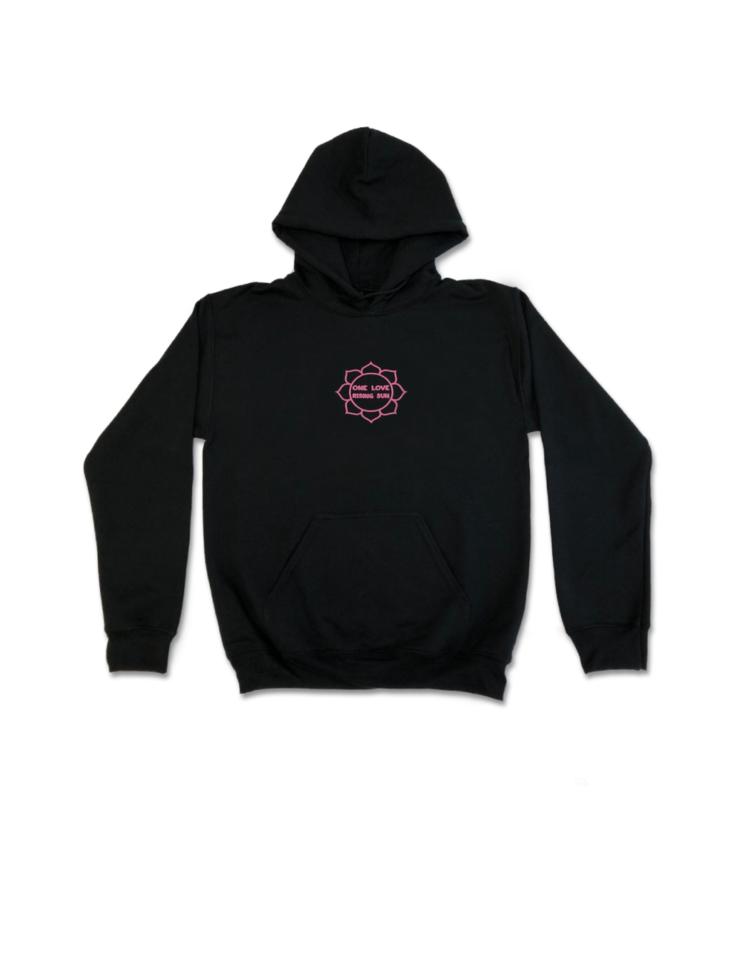 Pink Logo Hoodie in Black