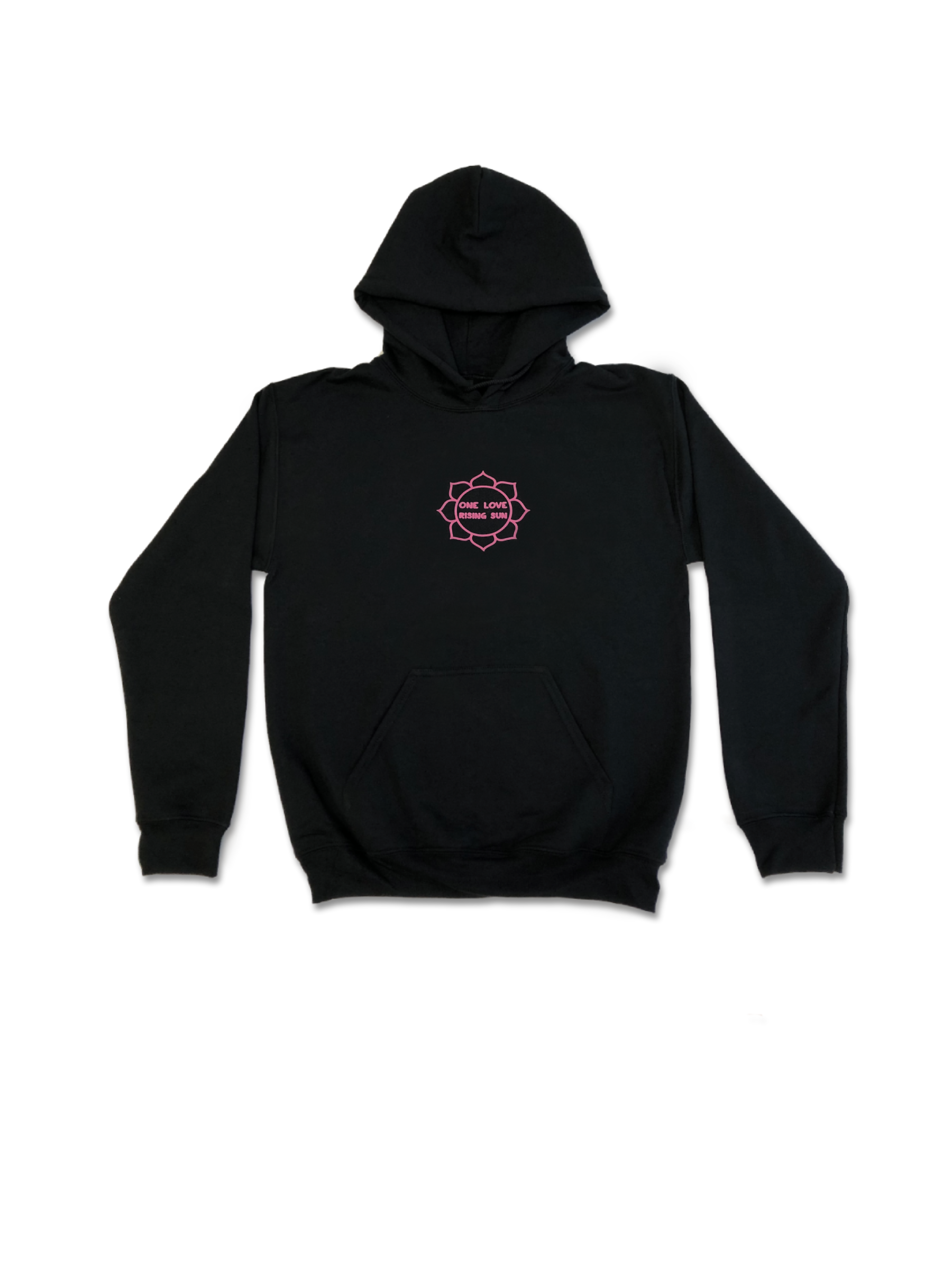 Pink Logo Hoodie in Black