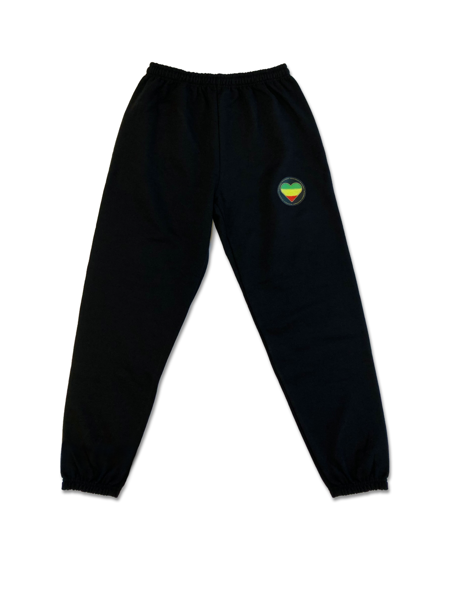 Rasta Heart Sweatpants in Black